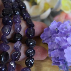 Amethyst Tumble Stone Stretch Bracelet