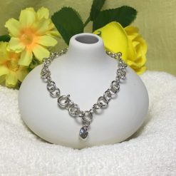 Solid Silver Nugget Chain Link Bracelet