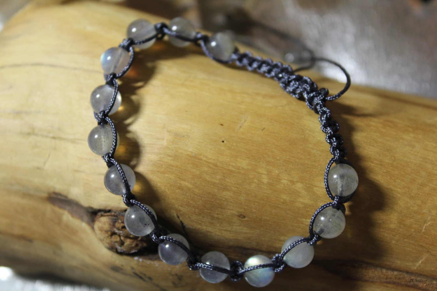 Labradorite Macrame Adjustable Bracelet Labradorite Macrame Adjustable Bracelet