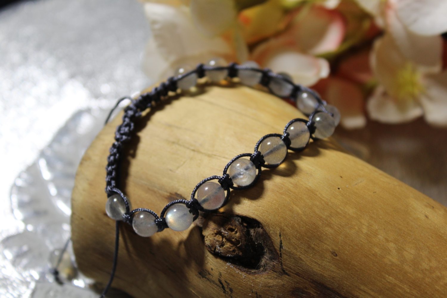 Labradorite Macrame Adjustable Bracelet Labradorite Macrame Adjustable Bracelet