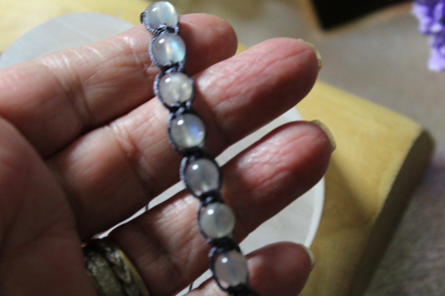 Labradorite Macrame Adjustable Bracelet Labradorite Macrame Adjustable Bracelet