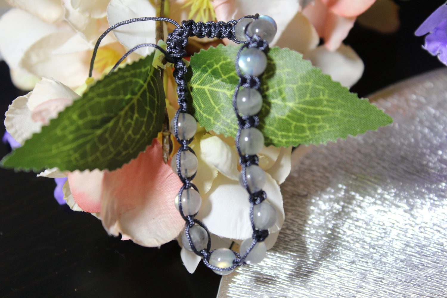 Labradorite Macrame Adjustable Bracelet Labradorite Macrame Adjustable Bracelet