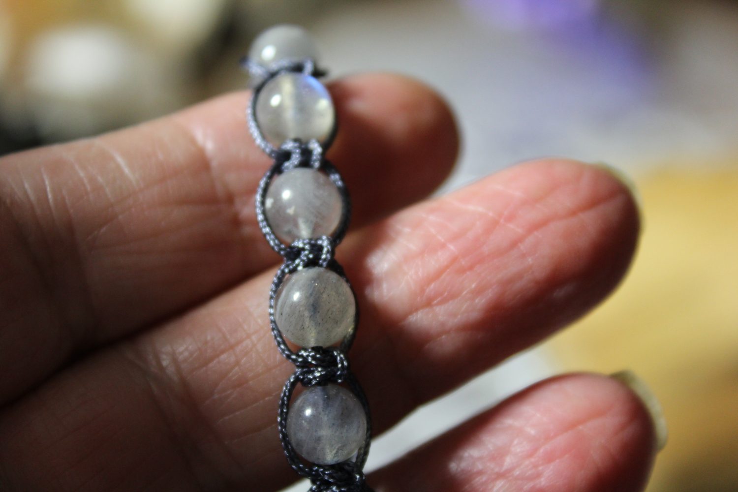 Labradorite Macrame Adjustable Bracelet Labradorite Macrame Adjustable Bracelet