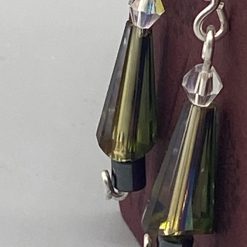 925 Sterling Silver Glass Christmas Tree Earrings