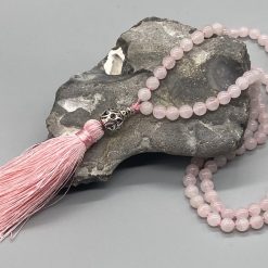 Mala Rose Quartz & 925 Sterling Silver 108 Bead Necklace