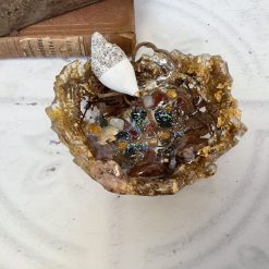 Small Bowl with Natural Flora and Small Bird