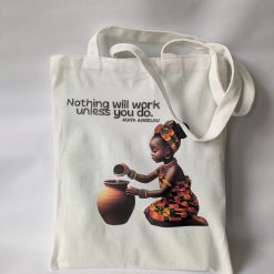 Green Fairy Cotton Tote Bag | Natural Recycled Shopper | Eco-Friendly Reusable Bag | 40x35 cm | Sustainable Gift | Fairy Art Tote with quote