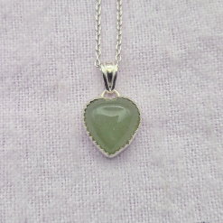 PENDANT ONLY - Jade Heart Sterling Silver Pendant