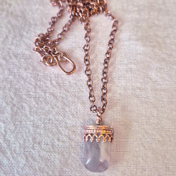 Dog Tooth Amethyst Bare Copper Necklace