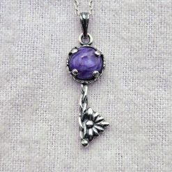 Pendant Only - Charoite Sterling Silver Key Pendant