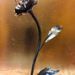 Hand Forged Copper Poppy Sculpture: Remembrance Day Art