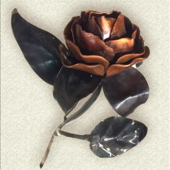 Hand Forged Copper Rose: Iron Flower Sculpture, Love Token, Gift 2 Hand Forged Copper Rose: Iron Flower Sculpture, Love Token, Gift 2