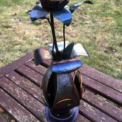 Hand Forged Copper Rose: Iron Flower Sculpture, Love Token, Gift 5 Hand Forged Copper Rose: Iron Flower Sculpture, Love Token, Gift 5