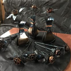 Hand Forged Copper Rose: Iron Flower Sculpture, Love Token, Gift 3 Hand Forged Copper Rose: Iron Flower Sculpture, Love Token, Gift 3