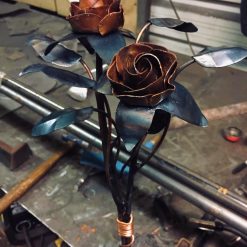 Hand Forged Copper Rose: Iron Flower Sculpture, Love Token, Gift 4 Hand Forged Copper Rose: Iron Flower Sculpture, Love Token, Gift 4
