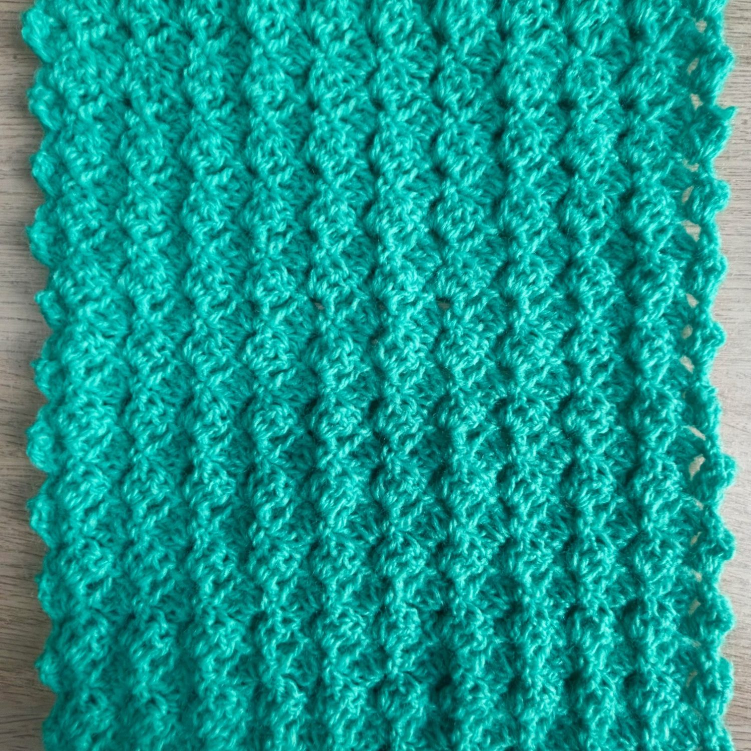 Scarf - Crochet Turquoise - Acrylic Scarf - Crochet Turquoise - Acrylic