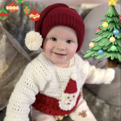 C - Handmade Crochet Santa Baby Jumper