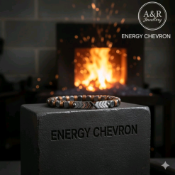 ENERGY CHEVRON Hematite Magnetic Bracelet Black Iron Bead Strength Gift Mens