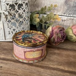 Circus Trinket Pot, Vintage Style Decoupaged