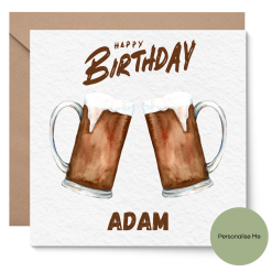 Personalised Beer Birthday Card
