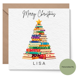 Personalised Christmas Card for Book Lovers