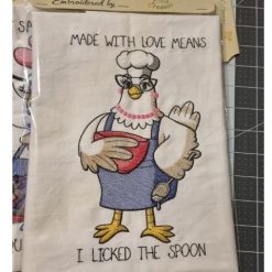 Tea-Towel chicken humour cotton kitchen 4