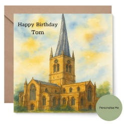 Personalised Chesterfield Crooked Spire Card