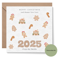 Personalised Christmas Card, Gingerbread