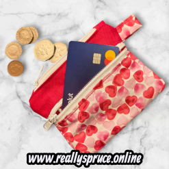 SMAL double zipper pouch  / earbud organizer case / travel gear / bag accessory / coin purse , key case,