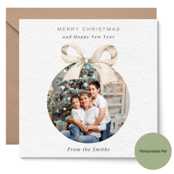 Personalised Photo Christmas Bauble Card