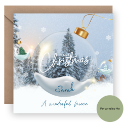 Personalised Winter Bauble Christmas Card