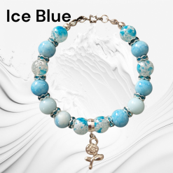 Rose charm bracelet (Pearlescent Blue)