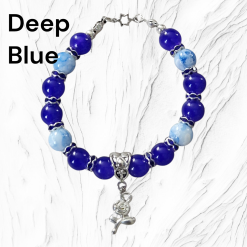 Rose charm bracelet (Deep Blue)