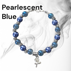 Rose charm bracelet (Pearlescent Blue)
