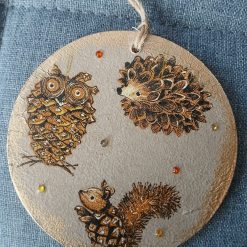 Wooden Bauble Hanging Decoration.  Christmas Stag/Deer
