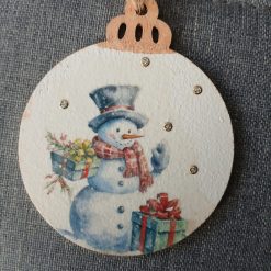 Wooden Bauble Hanging Decoration.  Christmas Stag/Deer