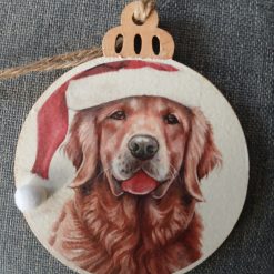 Wooden Bauble Hanging Decoration.  Christmas Stag/Deer