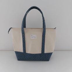 Dark Blue Zippered Tote Bag 1 Dark Blue Zippered Tote Bag 1