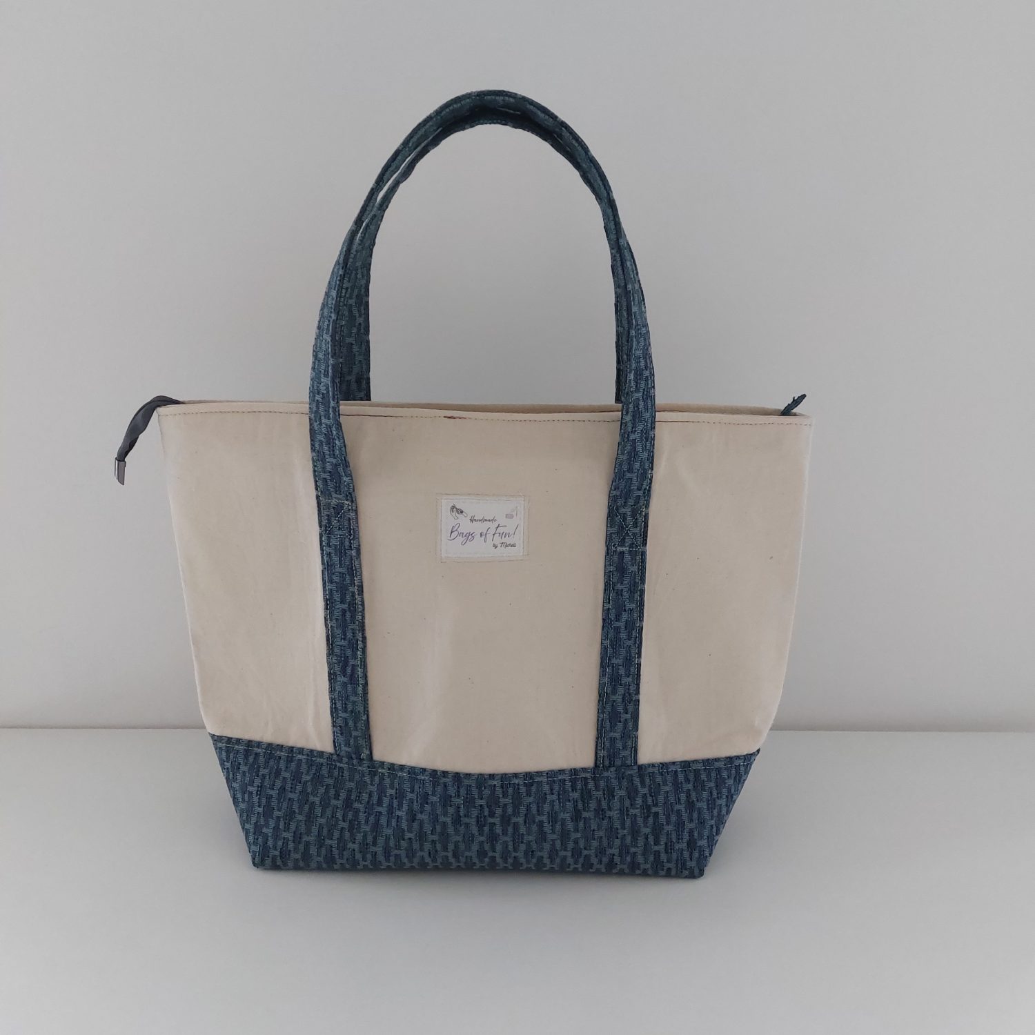 Dark Blue Zippered Tote Bag Dark Blue Zippered Tote Bag