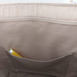 Blue Zippered Tote Beige lining 3