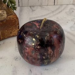 Hand Painted Apple Paperweight, Decorative Ornament