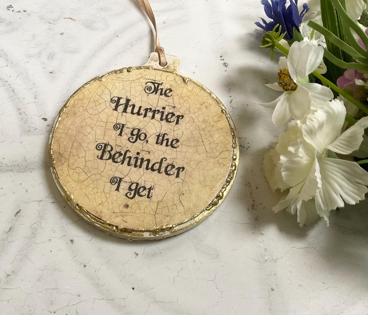 White Rabbit Ceramic Plaque, Large Hanger White Rabbit Ceramic Plaque, Large Hanger
