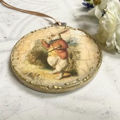 White Rabbit Ceramic Plaque, Large Hanger 2 White Rabbit Ceramic Plaque, Large Hanger 2