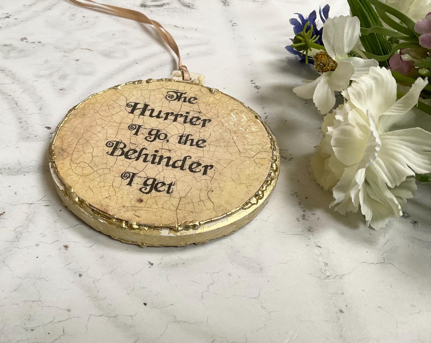 White Rabbit Ceramic Plaque, Large Hanger White Rabbit Ceramic Plaque, Large Hanger