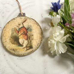 White Rabbit Ceramic Plaque, Large Hanger