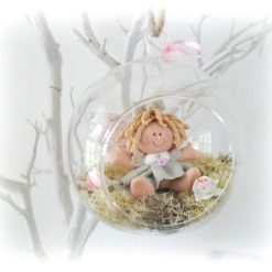 Fairy Bauble, Polymer Clay Figure in Glass Terrarium