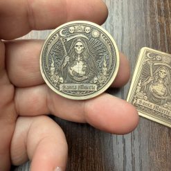 Santa Muerte Pocket Tarot Card or Coin 5