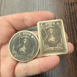 Santa Muerte Pocket Tarot Card or Coin 4