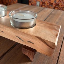 Three-Tealight Candle Centrepiece – Sustainable Wood, Handmade Charm 2 Three-Tealight Candle Centrepiece – Sustainable Wood, Handmade Charm 2