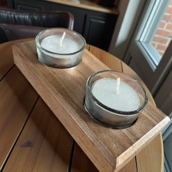 Double Tealight Candle Holder – Handmade from Natural Timber